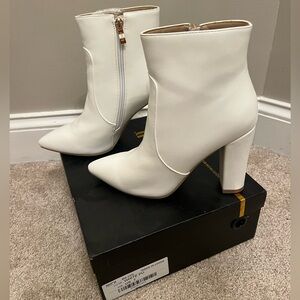 White Pointed Toe Bootie